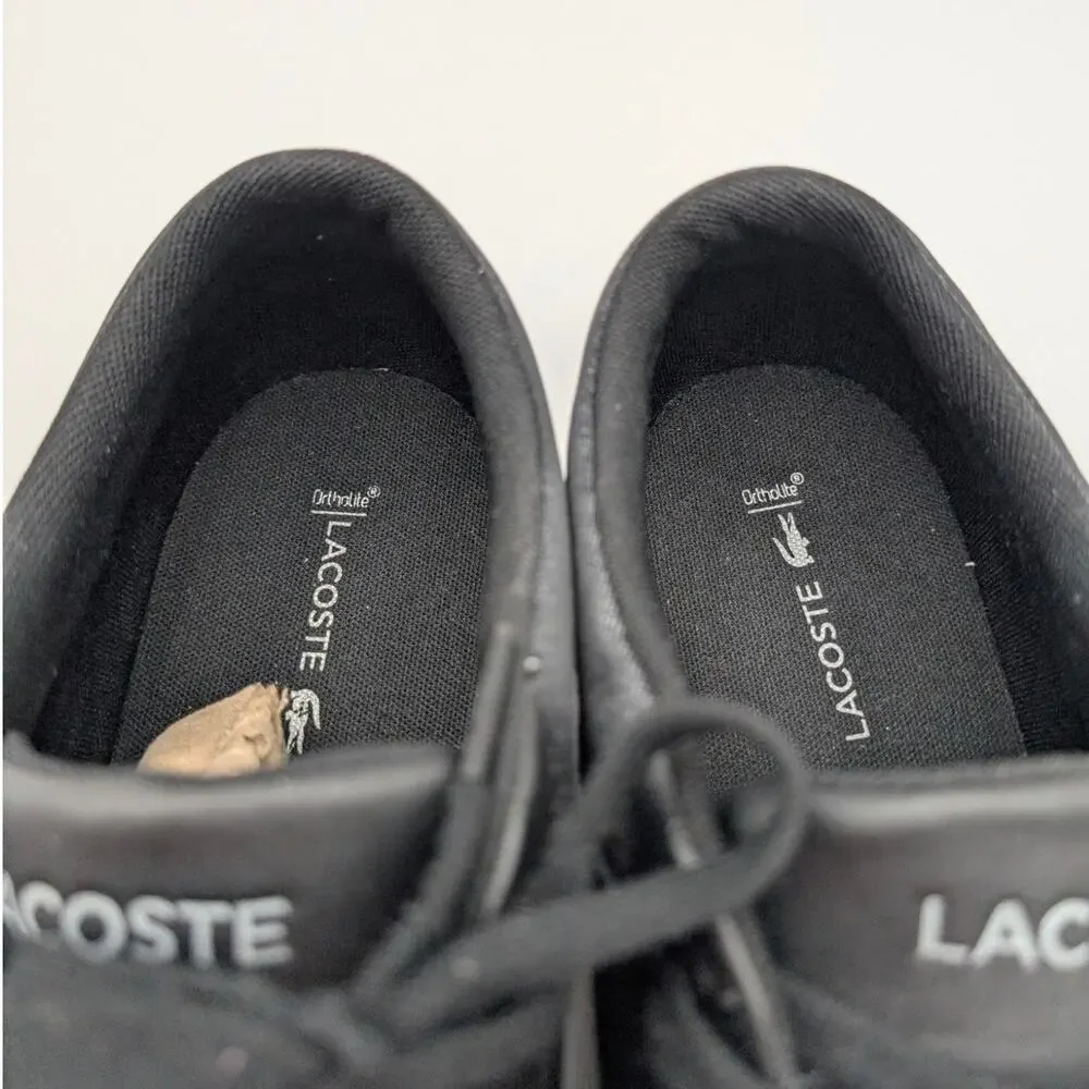 Lacoste Minzah Lace-Up Sneaker Shoes Round Toe Men's Black/White Size US13 EU47